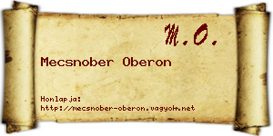 Mecsnober Oberon névjegykártya